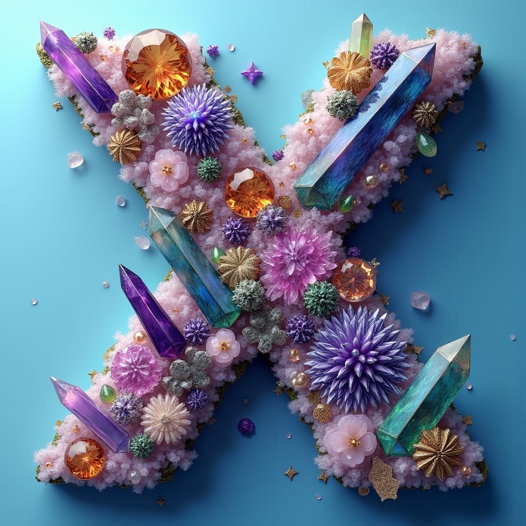 Crystalline Xtramental: Letters Crafted from Minerals