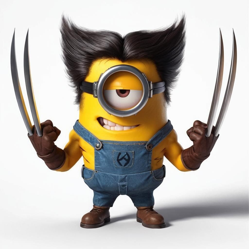Minion as Wolverine in 3D Anime Style