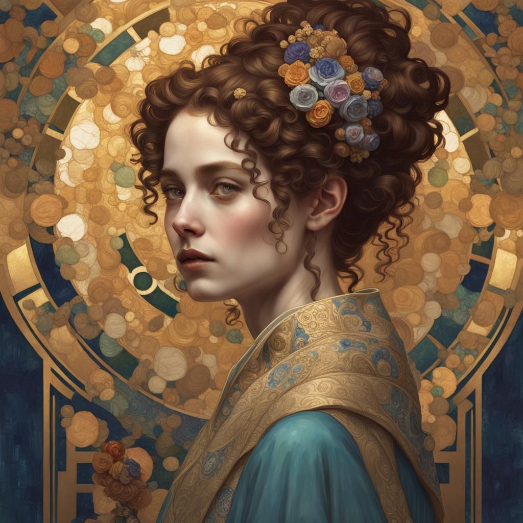 Art Nouveau Portrait with Dynamic Lighting