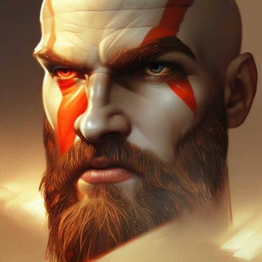 God of War Portrait in Artgerm Style