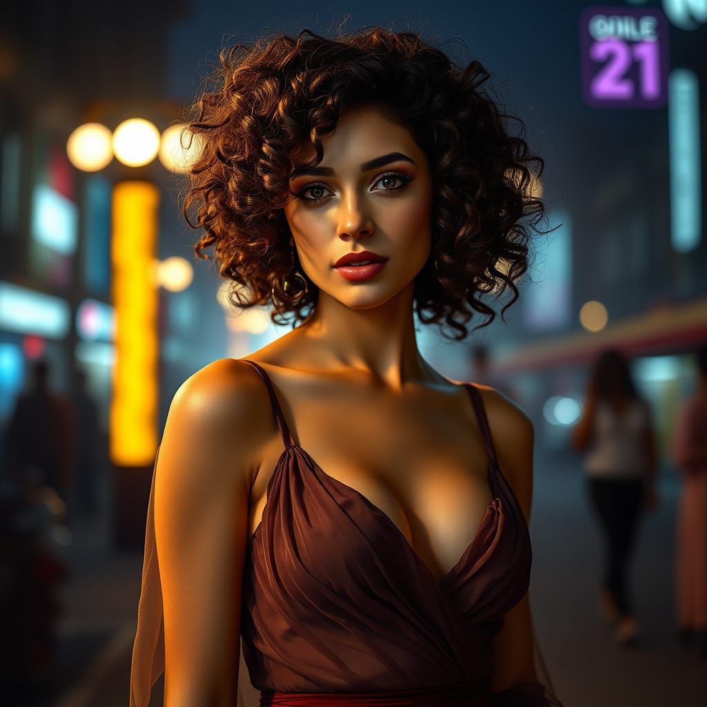 Elegant Woman Portrait in Art Nouveau Style