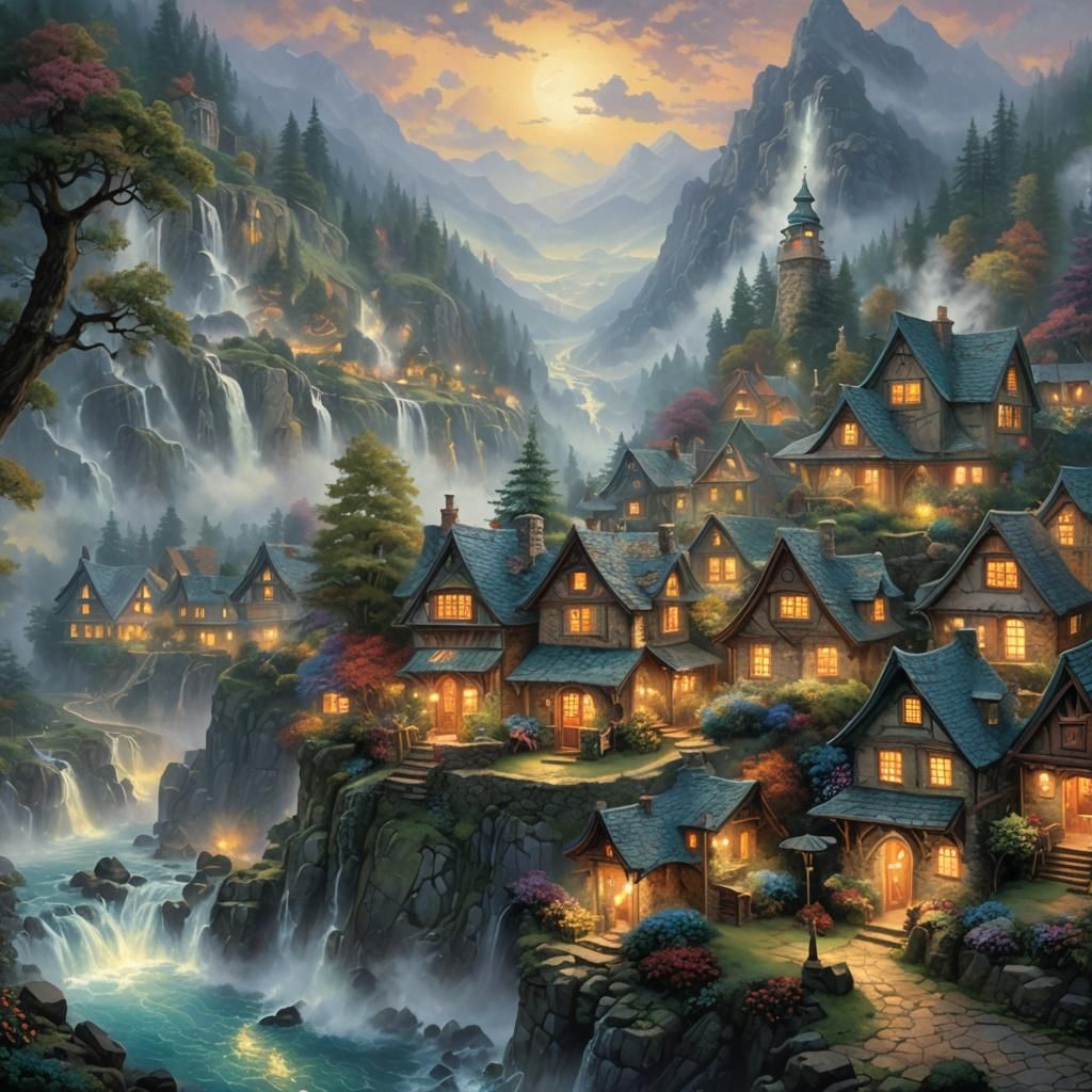 Ethereal Fantasy Earthquake in Hyperdetailed Landscape