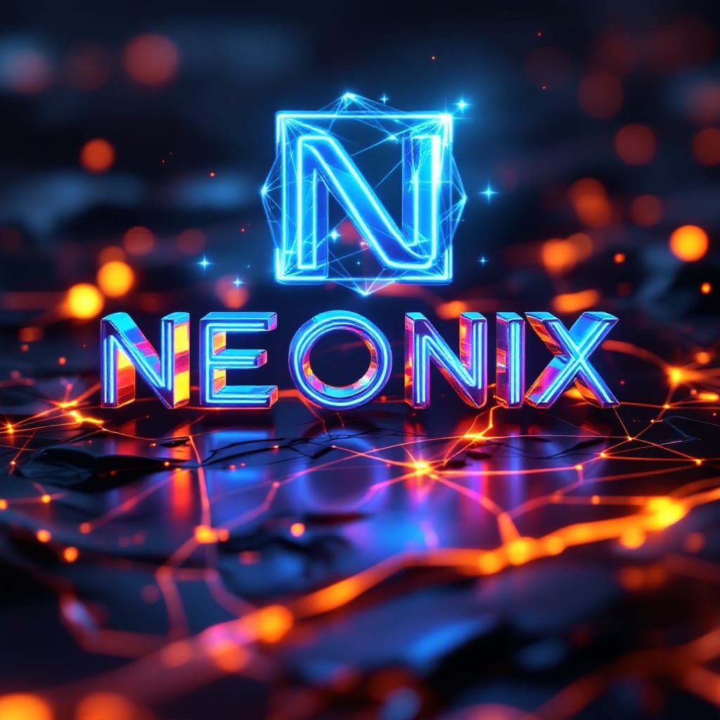 NEONIX 3D Logo: Futuristic Tech & AI Brand Identity