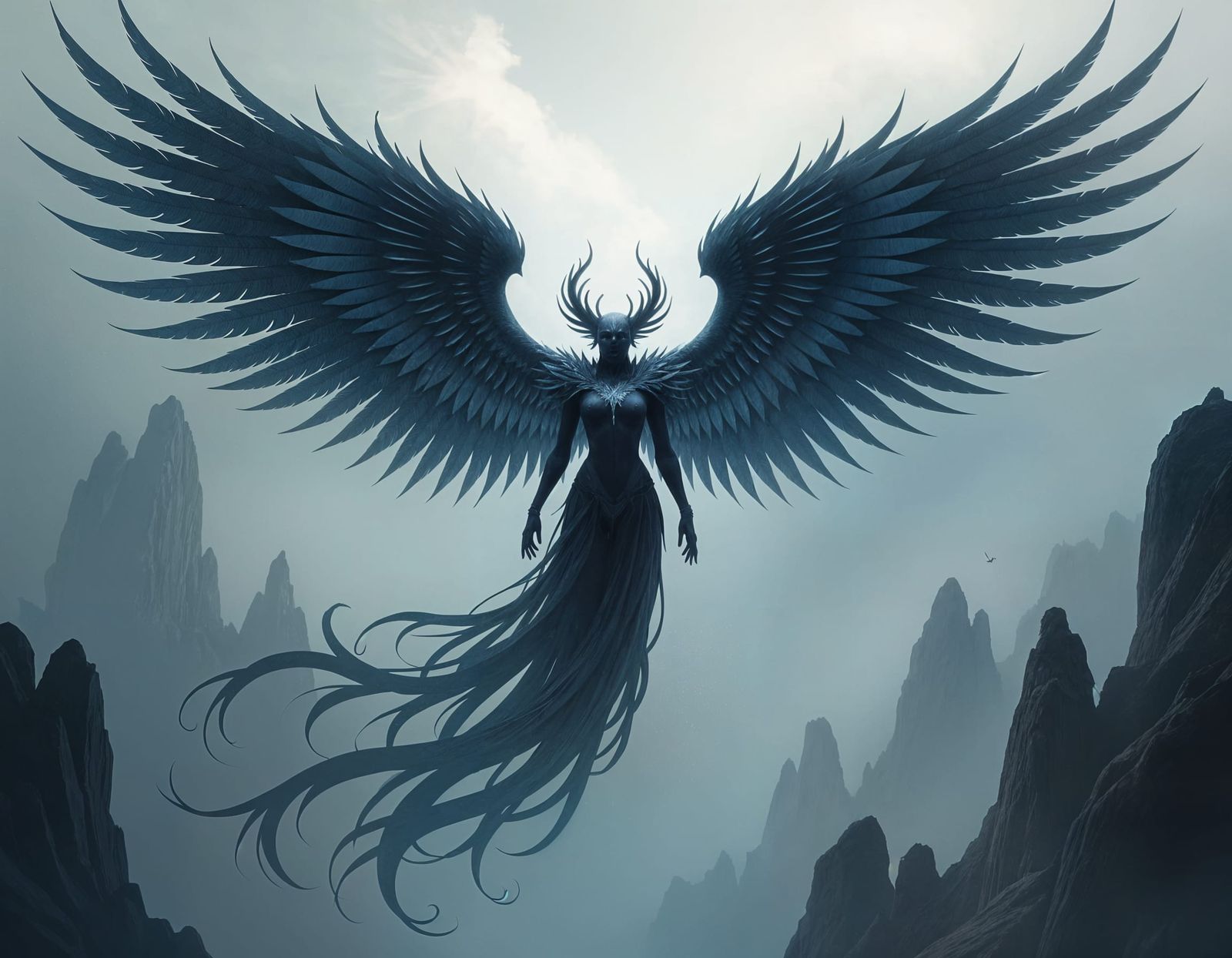 Dark Celestial Being with Shadow Wings