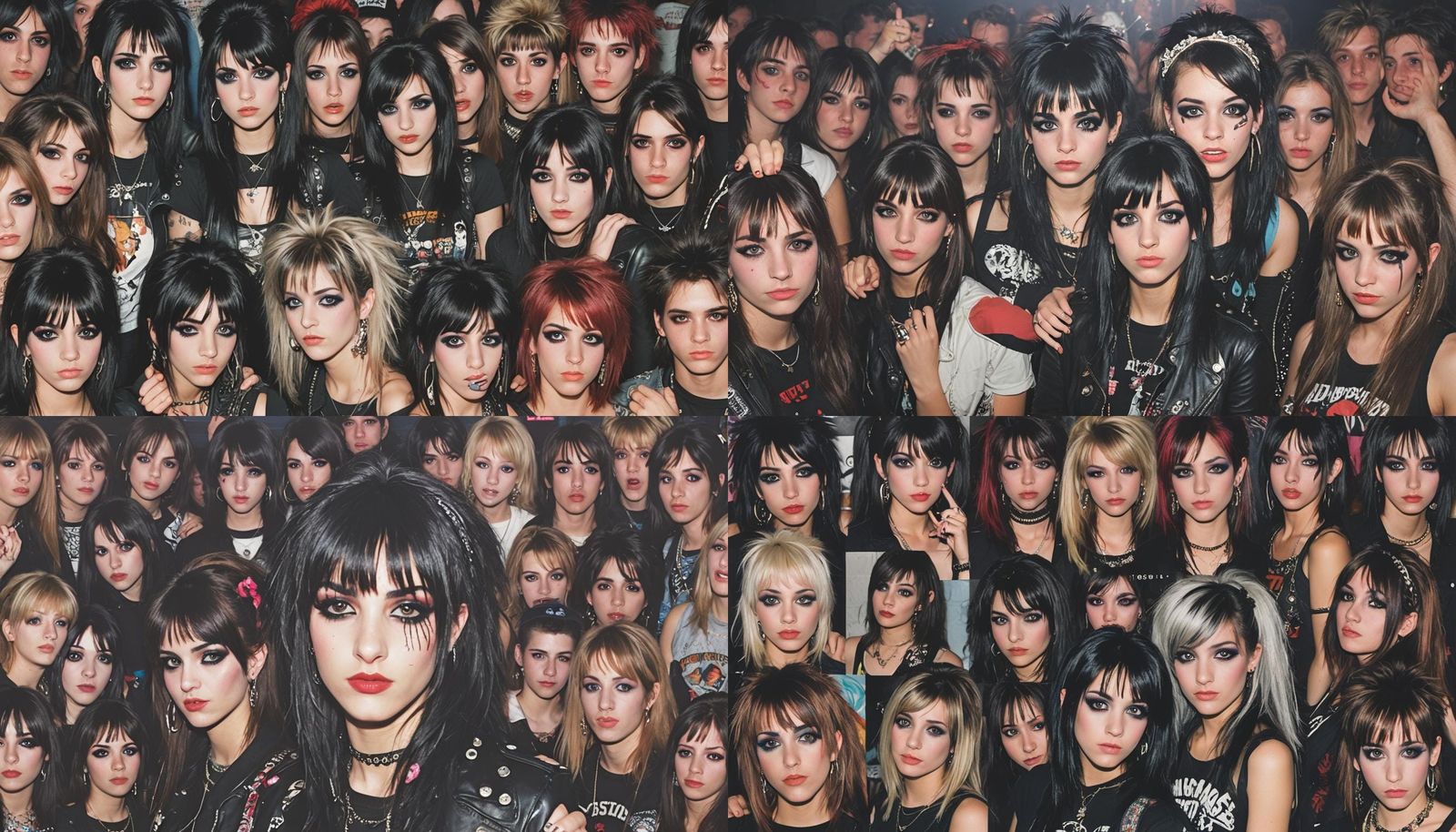 Emo and Scene Queen Portraits in 80s Style