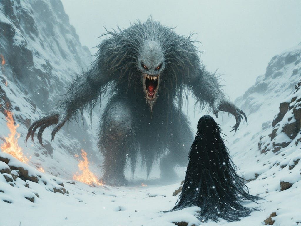 Surreal Winter Scene in Magical Realism Style