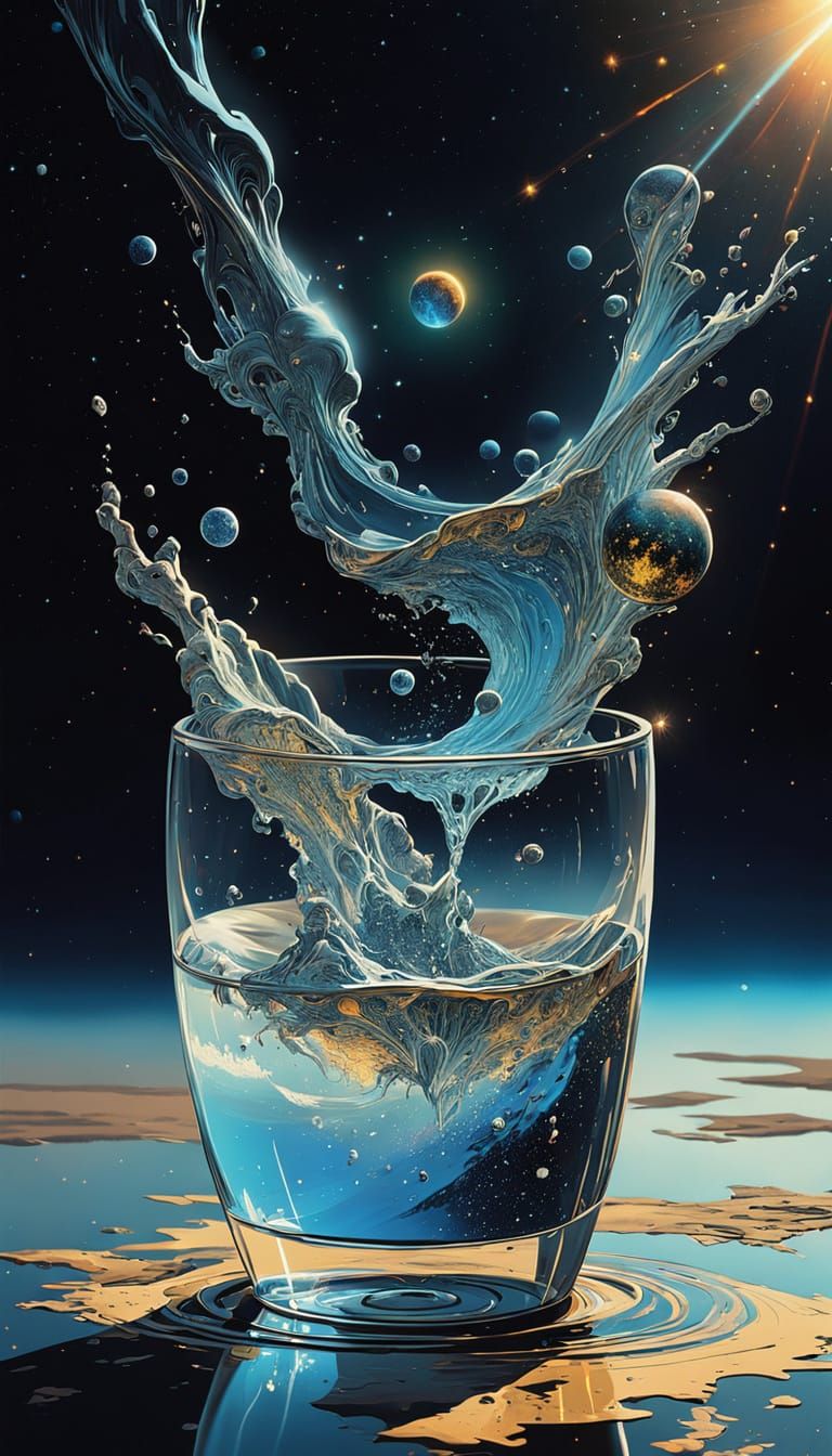 Cosmic Glass Explosion in Vibrant, Celestial Colors