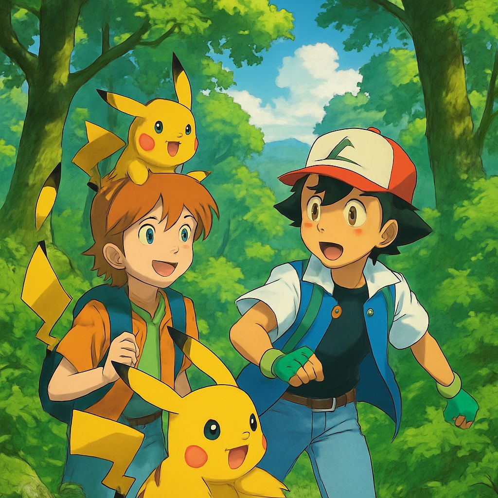 Ash and Ritchie Explore Galar Region in Anime Style