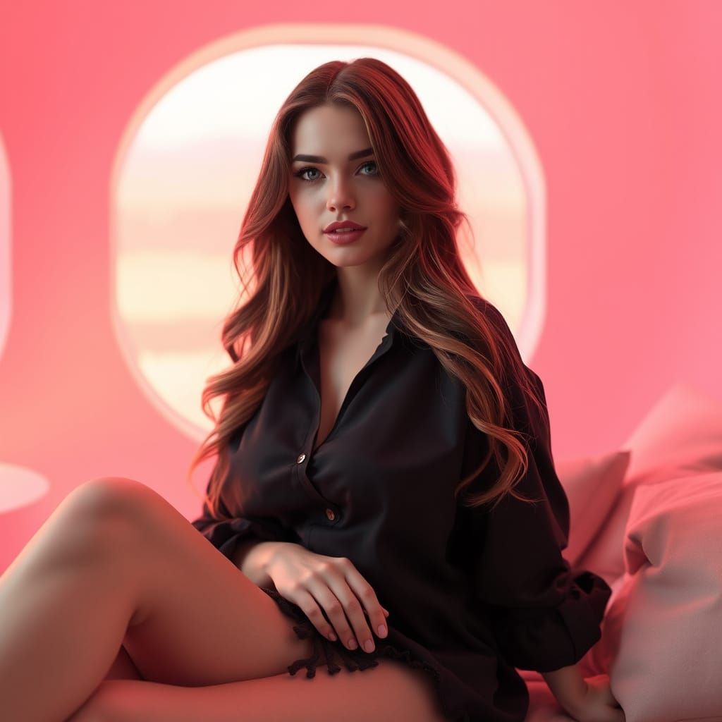 Glamorous Hyper-Realistic Portrait in Pastel Hues