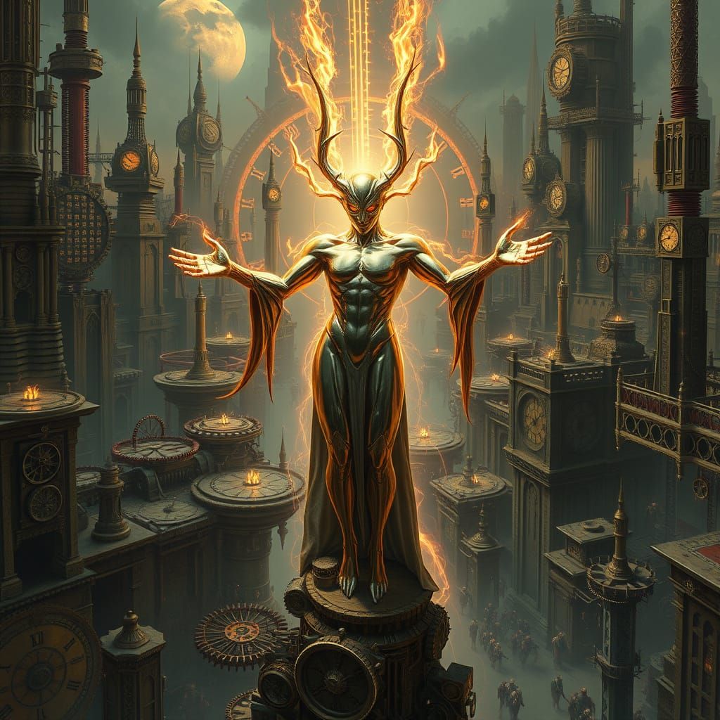 Metallic Patronus in Steampunk Machine City