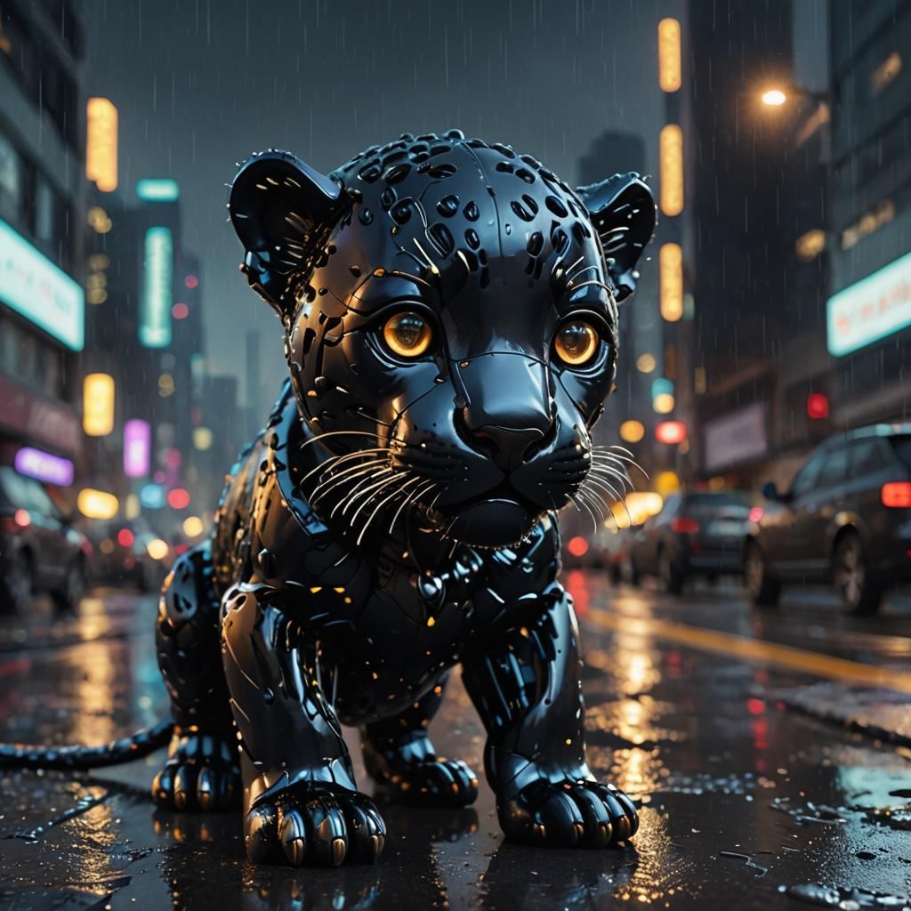 Cyberpunk Jaguar: Noir Meets Industrial Futurism