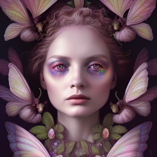 Flower Fairy Portrait in Digital Art Style