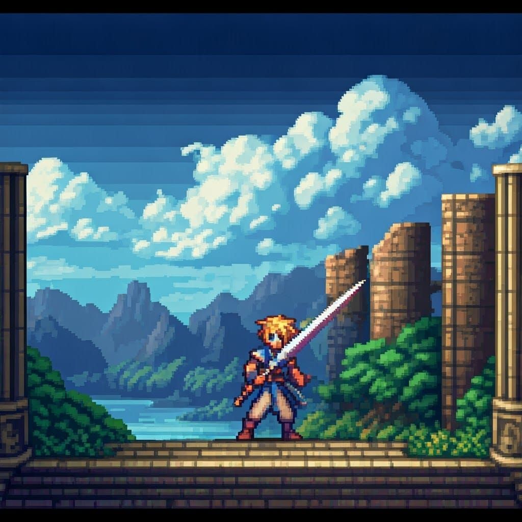 Final Fantasy in Retro 16-bit Pixel Art