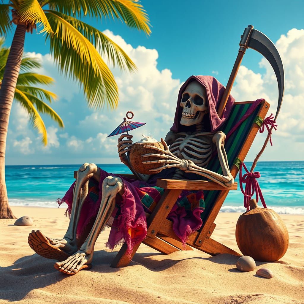 Grim Reaper on Vacation: A Matte Painting