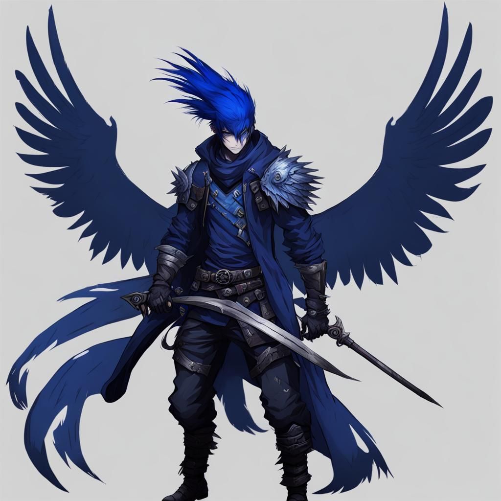 Emo Aarakocra Fighter Character Portrait