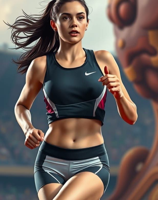 European Track and Field Athlete in Vivid Colors