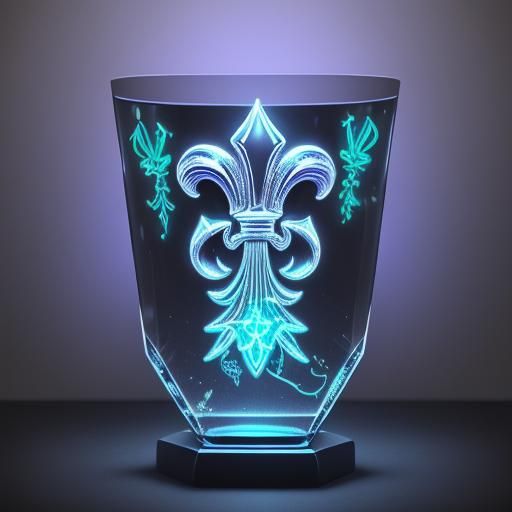 Cyberpunk Fleur-de-Lis in Bioluminescent Glass