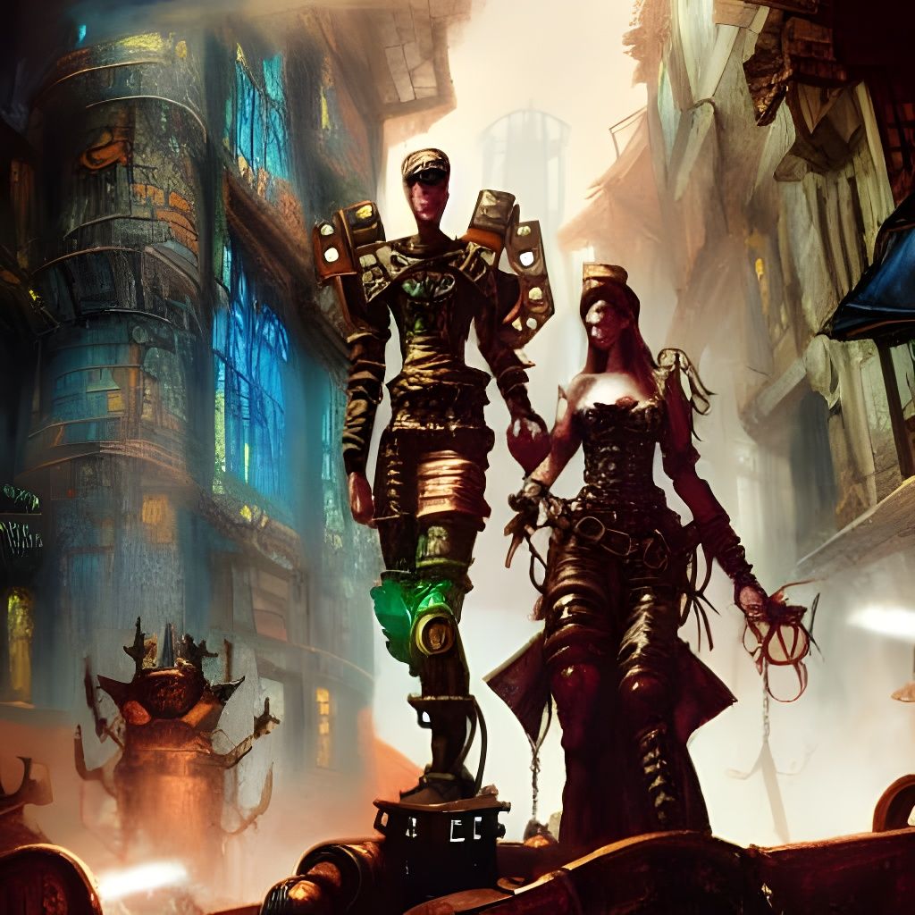 Medieval Cyberpunk Steampunk Ex Machina Digital Painting