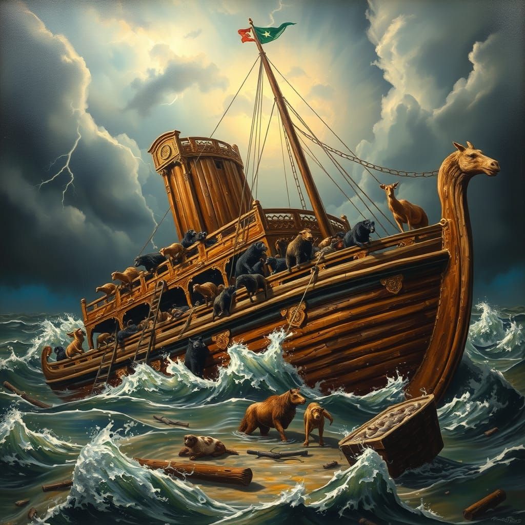 Majestic Noah's Ark Sinks into Turbulent Waters