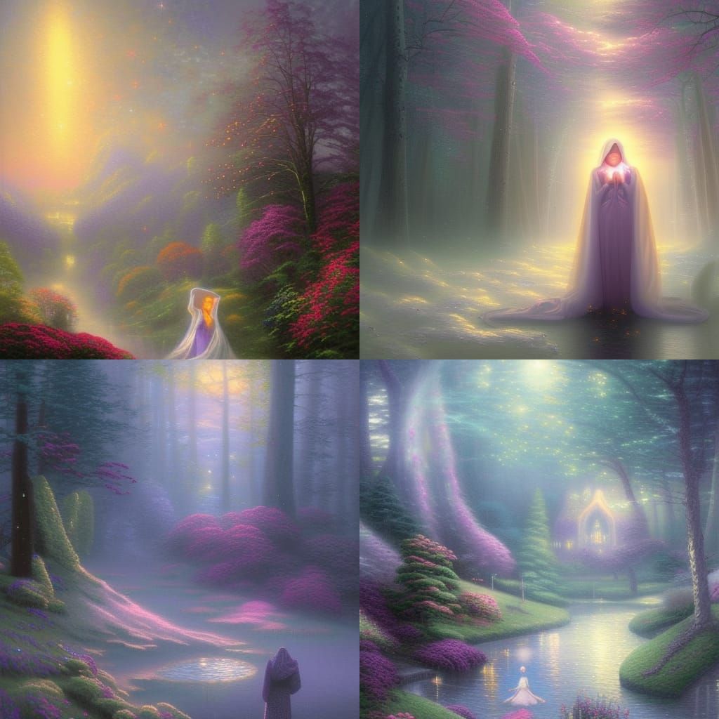 Ethereal Woman in Starry Night Cloak