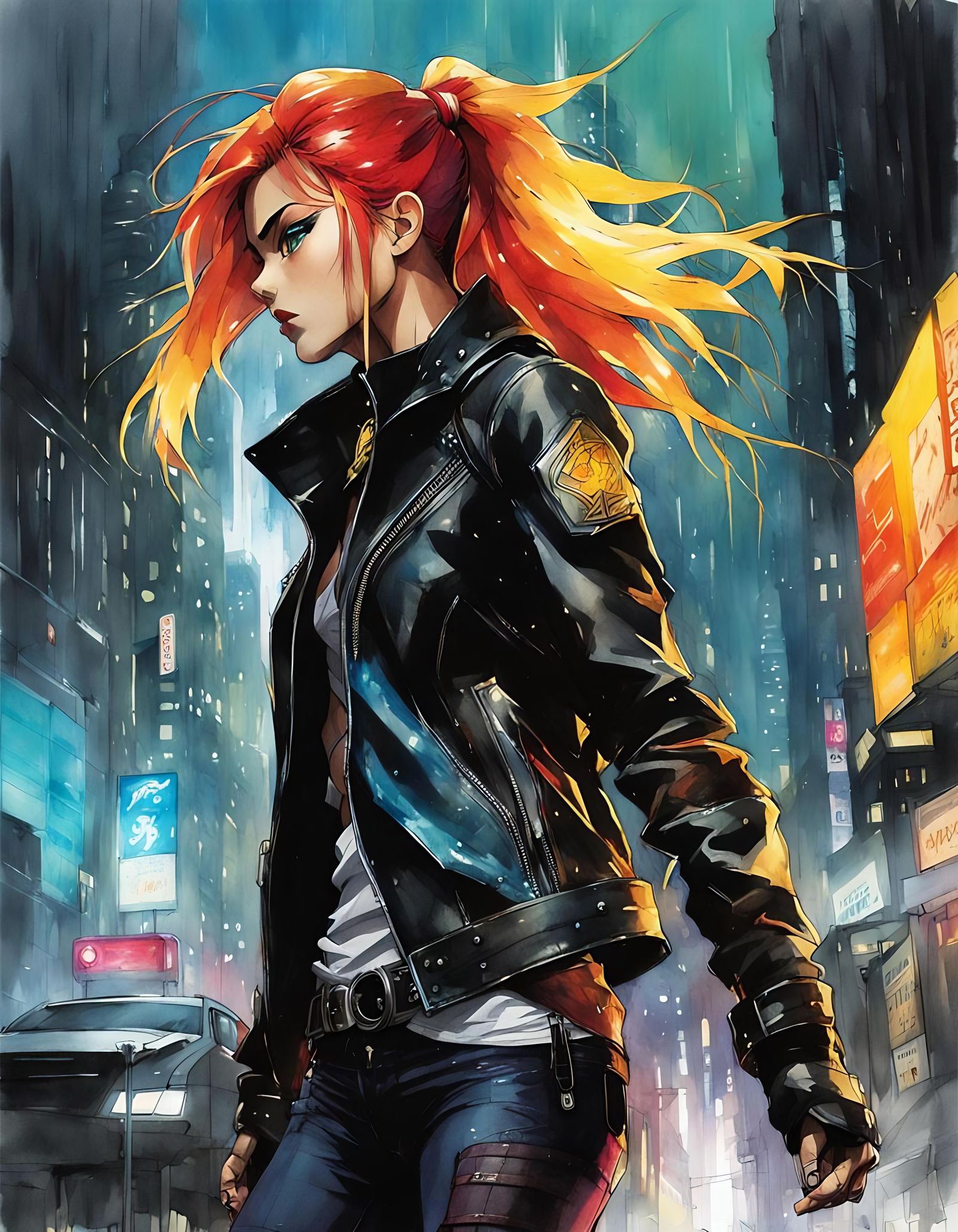 Sunset Shimmer: Cybergoth in Sci-Fi City