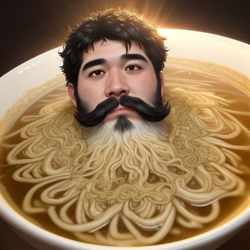 Ramen Vortex Beard with Heavenly Lighting