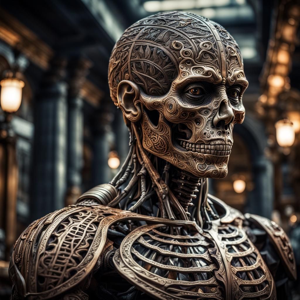 AI with Body and Mind in Hyperrealistic Style