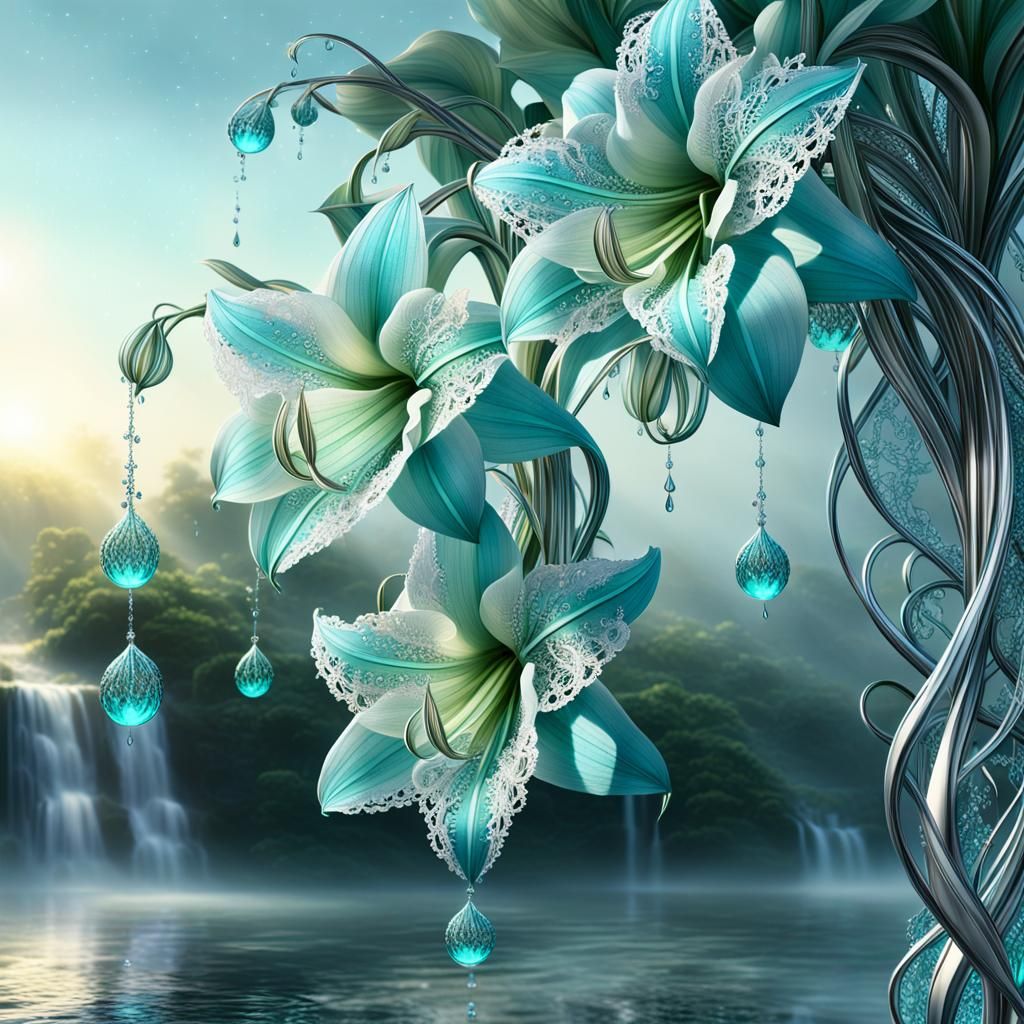 glitter filigree iridescent aqua silver pink black green ama...