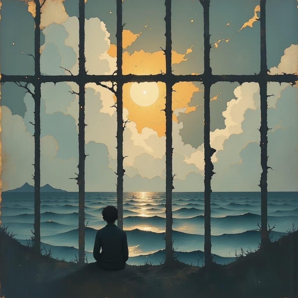 Prisoner of Hope in Divine Oil Painting Style