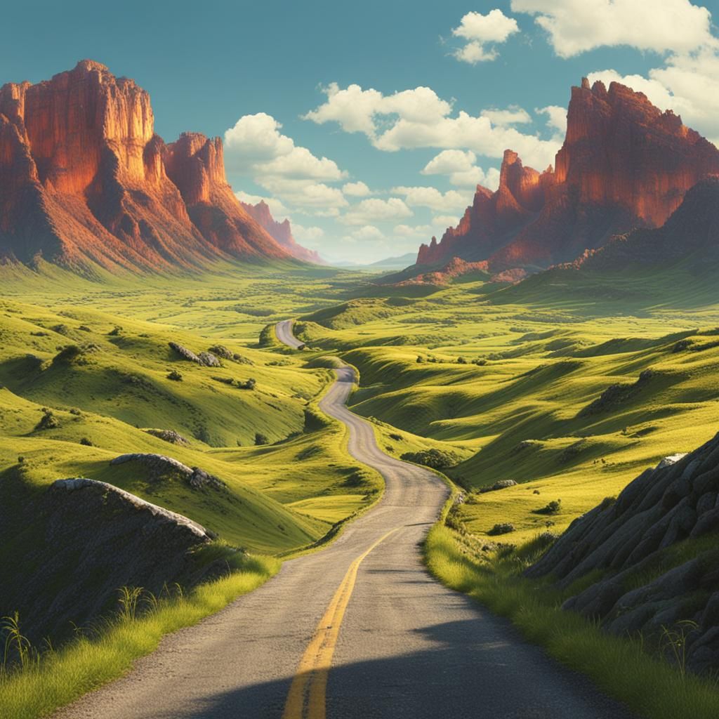 Inviting Path Through a Verdant Landscape