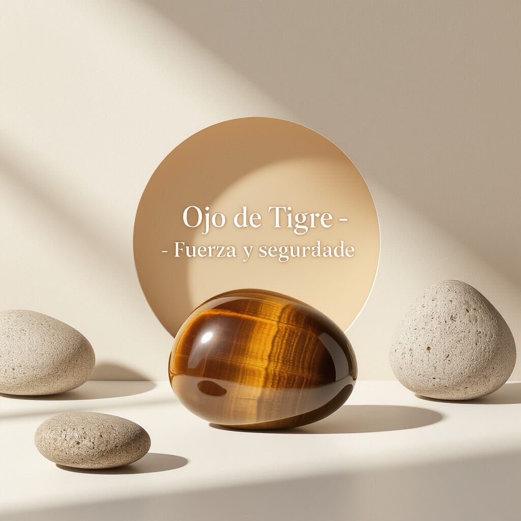 Realistic Tiger's Eye Gemstone with Zen Background
