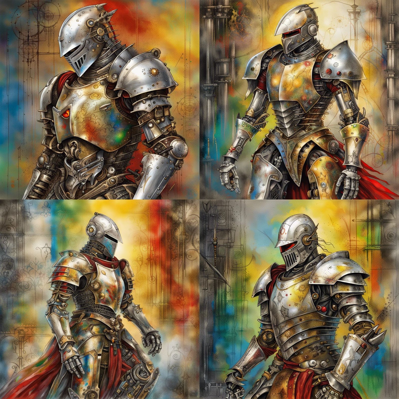 Mechanical Knight Robot in Fantasy Style