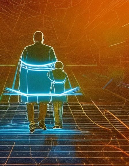 Holographic Family Portrait in a Cinematic Style