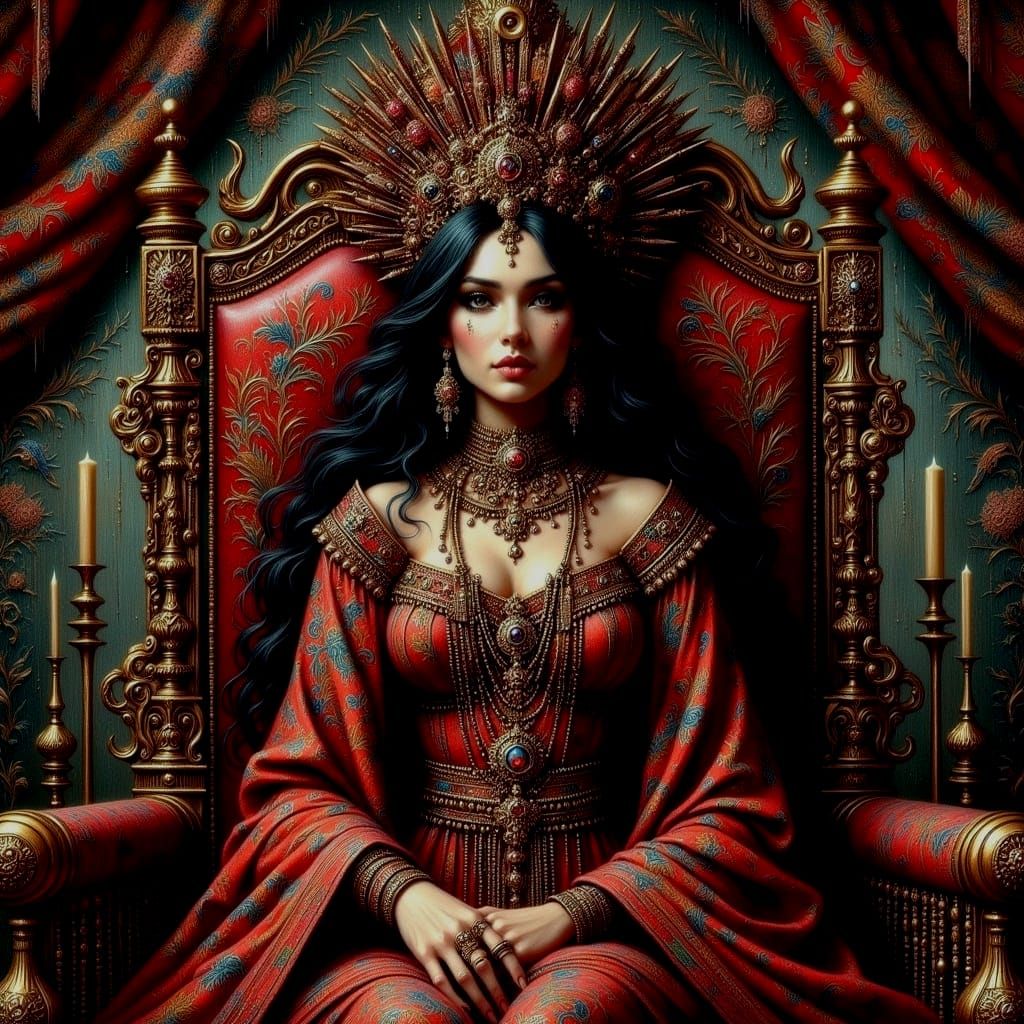 Persian Queen in Dark Fantasy Style