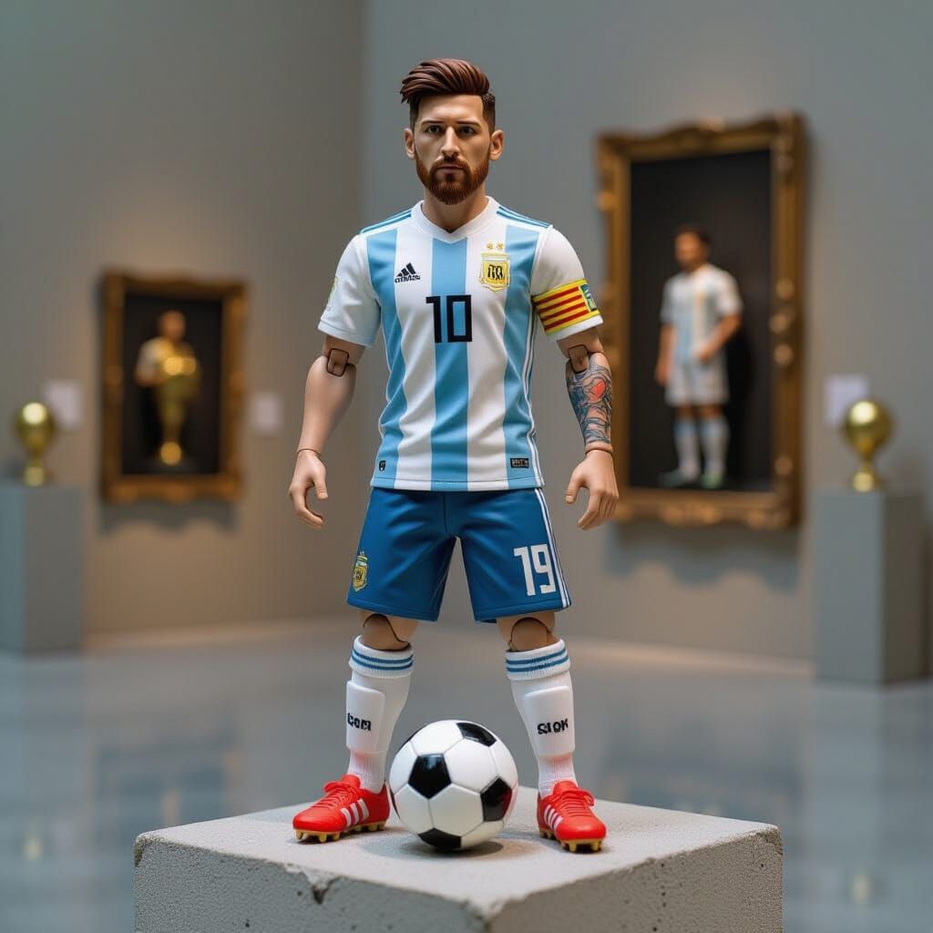 Hyperrealistic Wire Sculpture of Lionel Messi