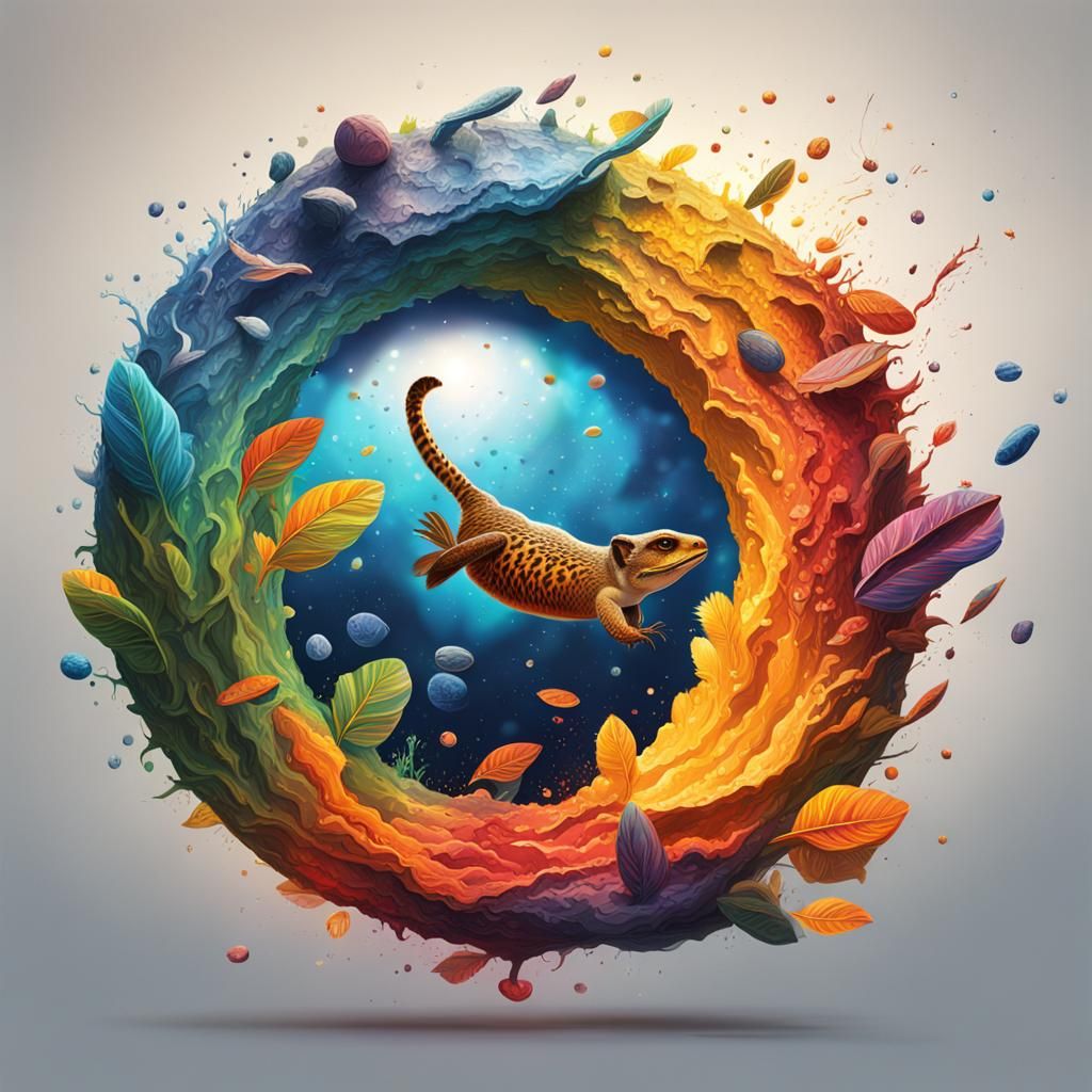 Hyperrealistic Circle of Life in Splash Art Style