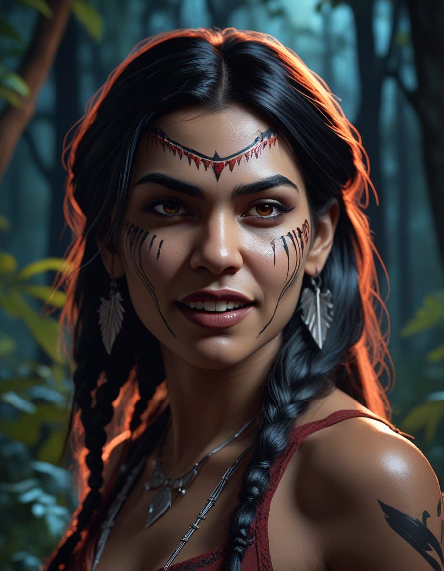 Sultry Vampire Goddess Strolls Through Twilight Realm