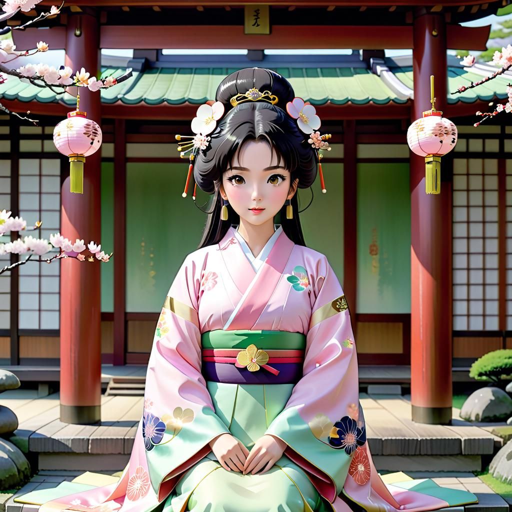 Heian Empress Celebrates Girls Day in Ghibli Style