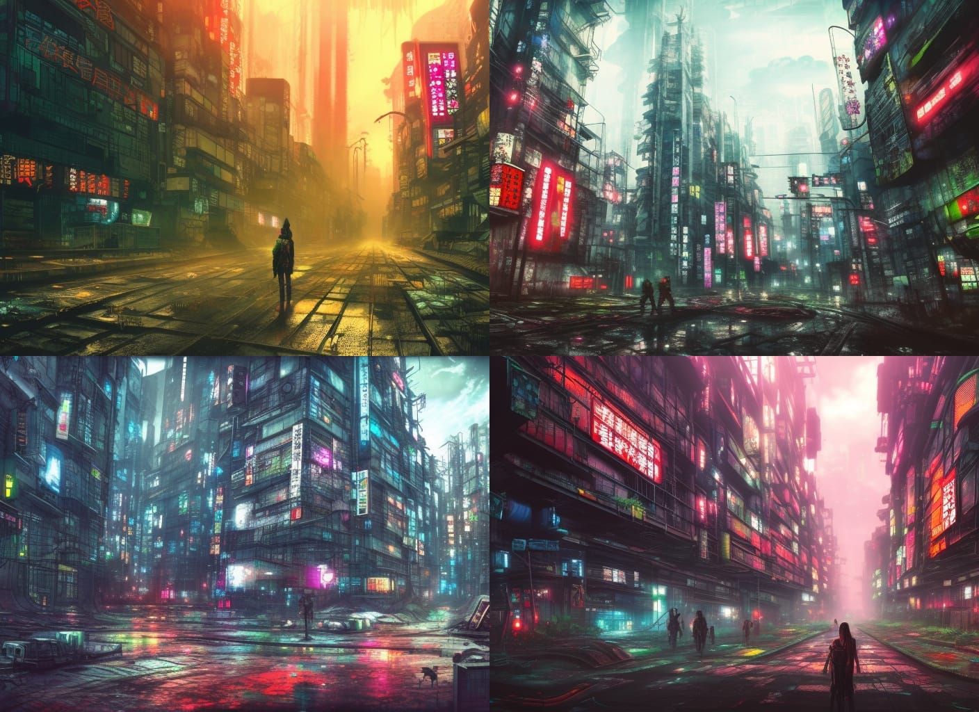 Post-Apocalyptic Cyberpunk Tokyo: Nature's Takeover