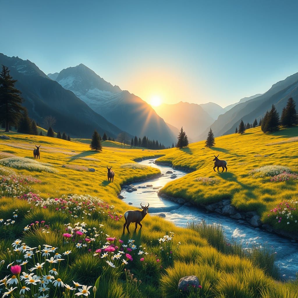 Swiss Alps Spring Awakening in Vibrant Color