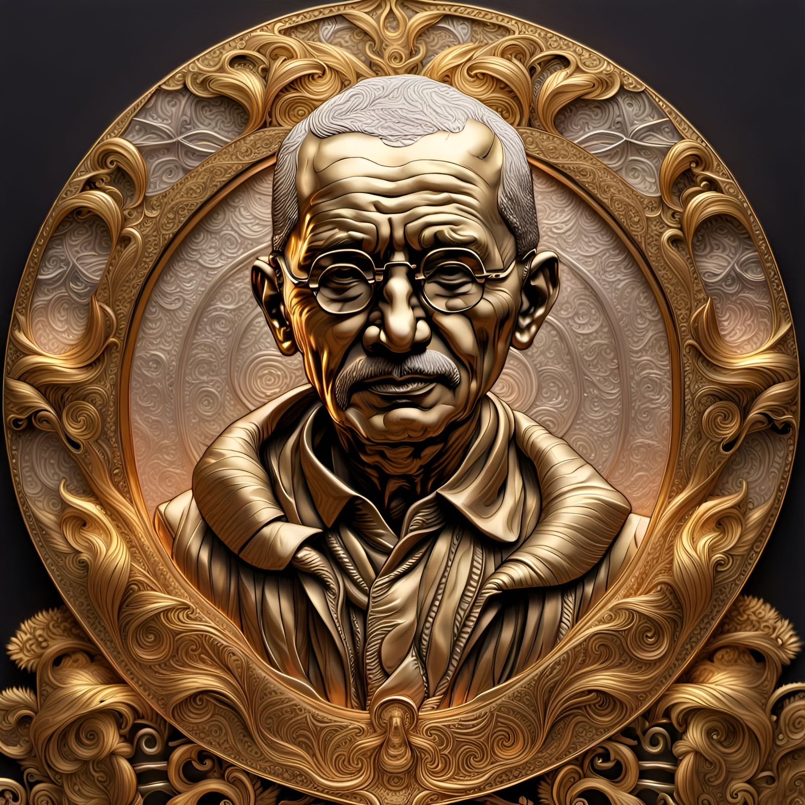 Gilded Inspiration: The Reverence of Mahatma Gandhi's Golden...