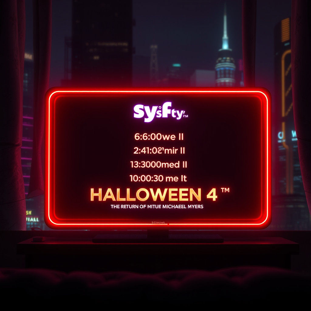 SyFy Halloween Schedule on a Glowing Television Screen