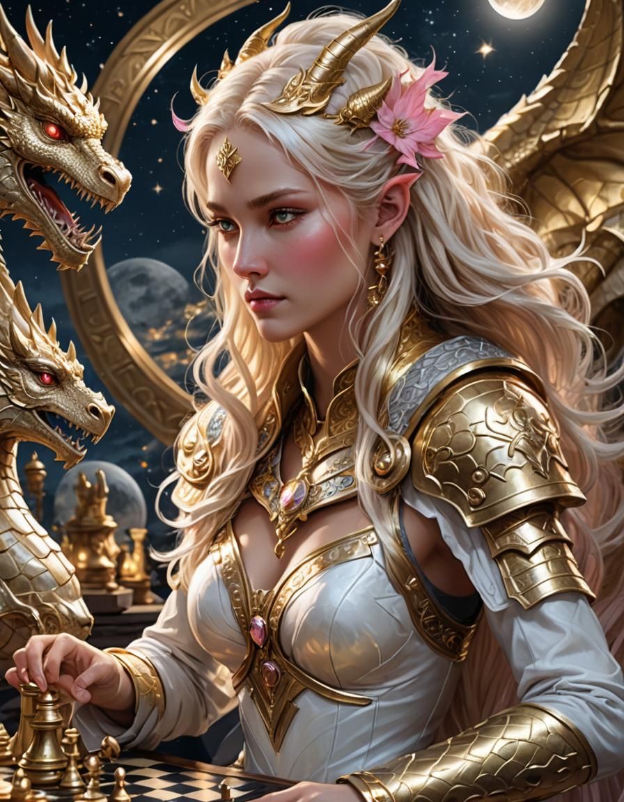Goddess Plays Chess with Moon Dragon