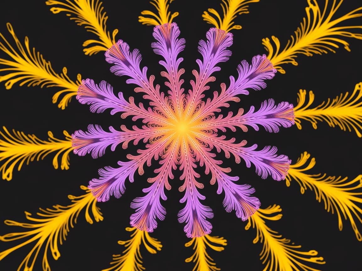 Vibrant Floral Structure in Photorealistic Style