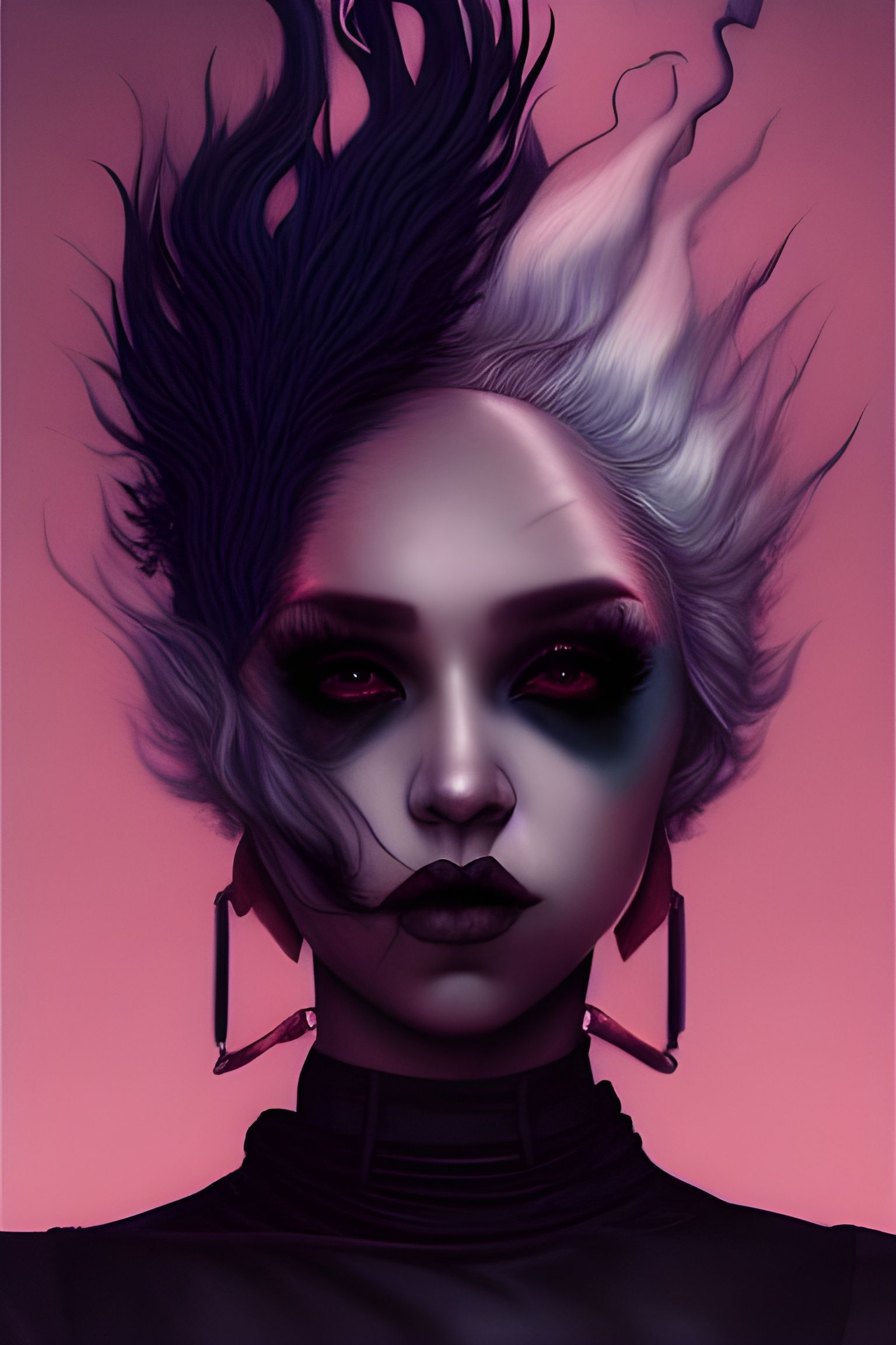 Goth Punk Targaryen Portrait in Harajuku Style