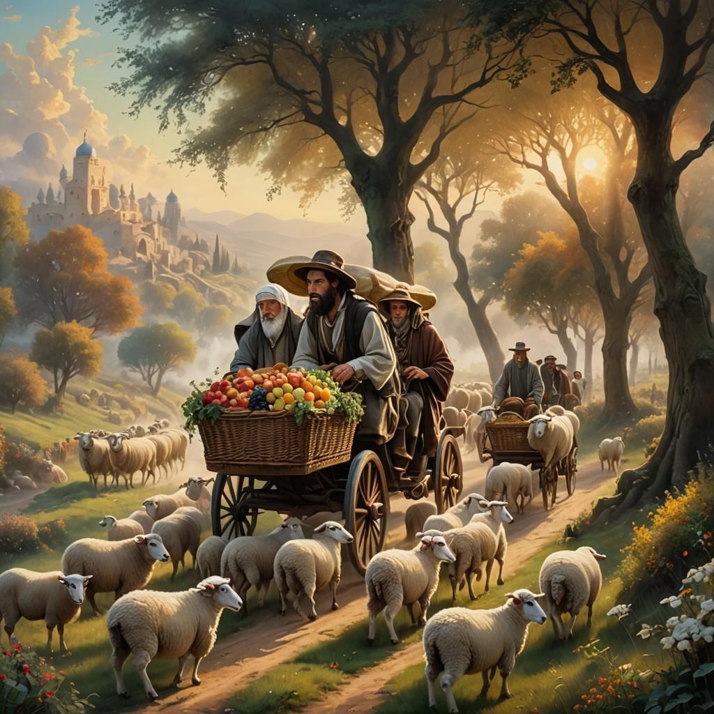 Ethereal Caravan to Jerusalem in Fantasy Style