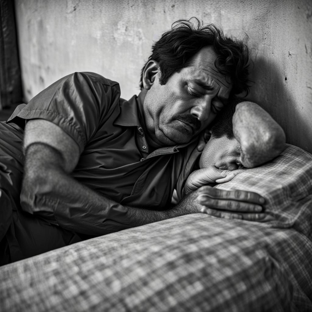 Documentary Photo of a Sleeping Man