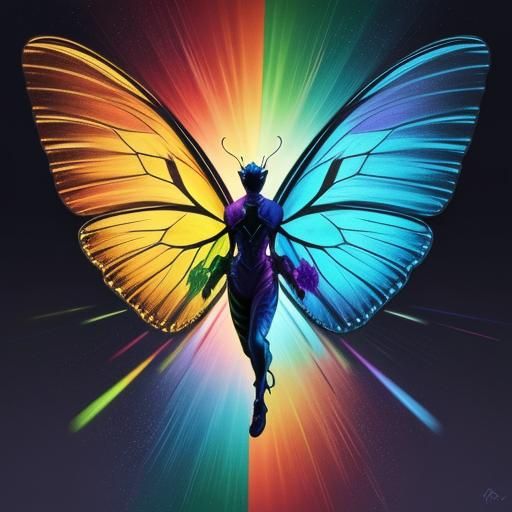 Colorful Butterfly Flying: 3D Digital Art