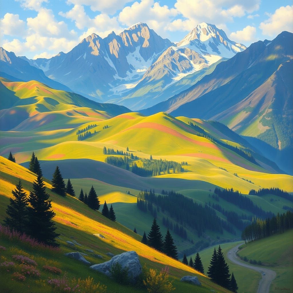 Serenely Majestic Mountain Landscape