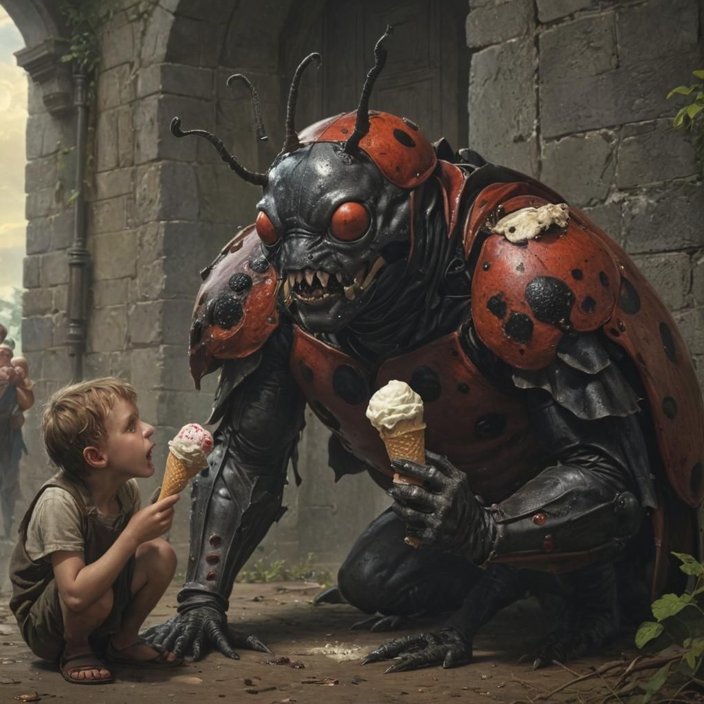 Ladybug Man's Gentle Lesson: A Whimsical Portrait